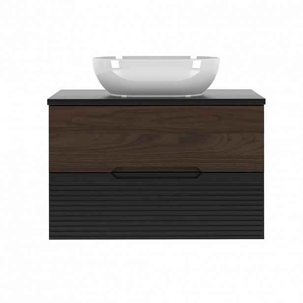 Petits-meubles UMYVADLO 80.6cm Sylla Černá a dřevěná