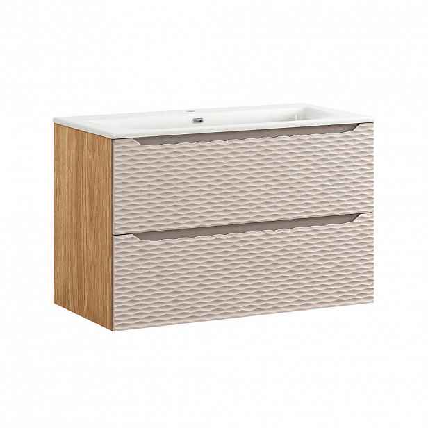 Petits-meubles UMYVADLO 90cm Elora Béžová a dřevo