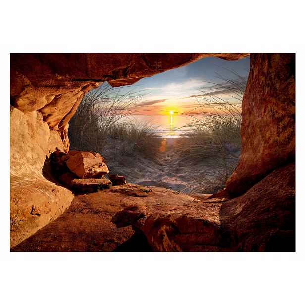 Fototapeta Pláž Moře Jeskyně 3D Pohled Tapeta Ložnice 368x254