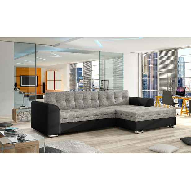 Sedací souprava Conforti Provedení: Pravá varianta, látka: Berlin 01/ Soft 011 black