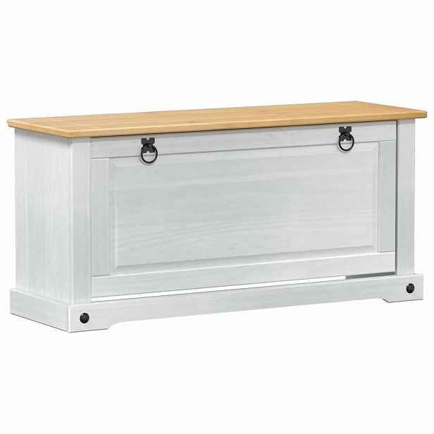 vidaXL Skříň na obuv Corona Bílá 99 x 32 x 49 cm Masivní borové dřevo