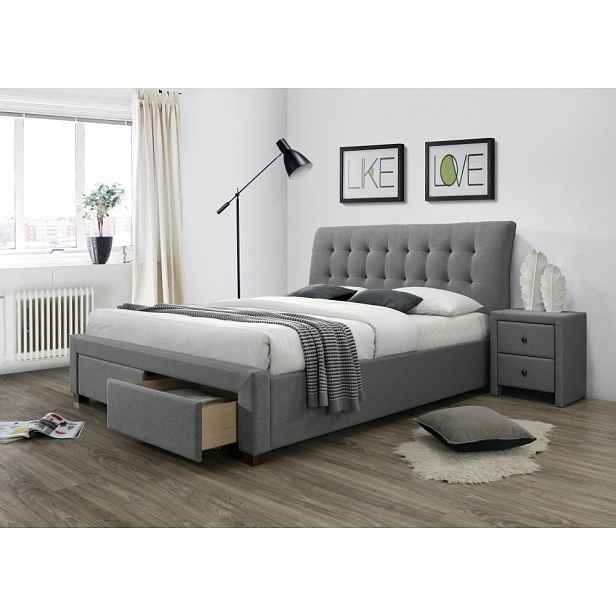 Čalouněná postel s úložným prostorem Perth, 160x200cm HELCEL