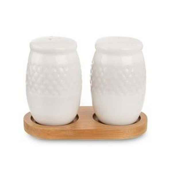 slánka+pepř. 2-dílná se stojánkem, porcelán/bambus