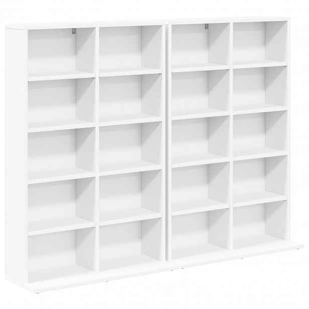 vidaXL CD skříň 2 ks Bílá 65 x 23,5 x 97,5 cm Kompozitní dřevo