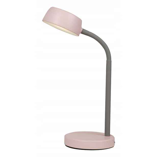 Led stolní lampa růžová šedá, nastavitelná, 35 cm, neutrální světlo Rabalux