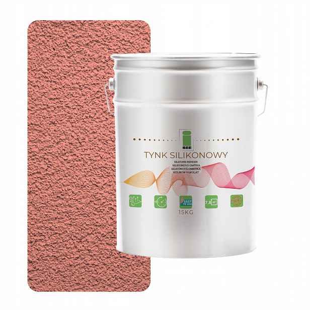 Silikonová Fasádní Omítka Zesílená Lososová 1.5 MM, Trvanlivá, 15 Kg