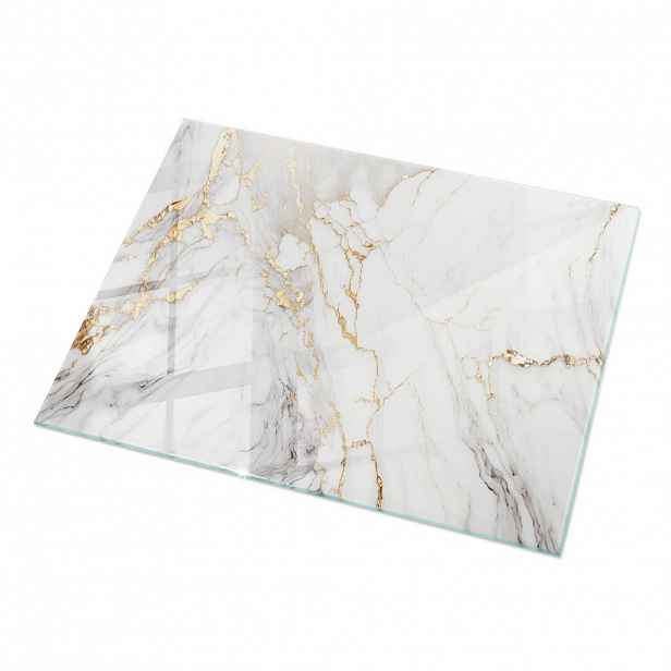 TULUP SKLENĚNÁ DESKA 120x80 cm Elegantní mramor s žilkováním
