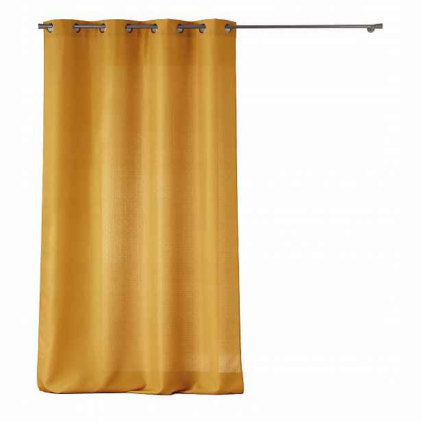 Závěs Žlutá 140 X 260 CM Polyester Okrová