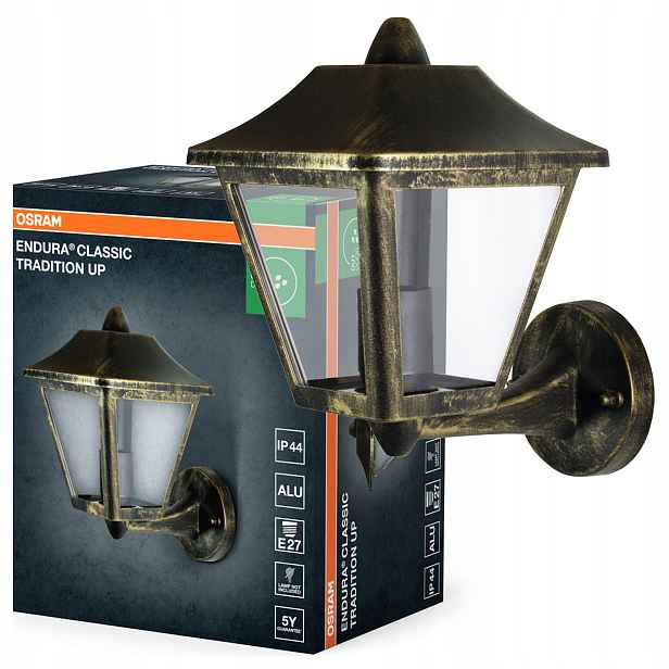 Zahradní nástěnné svítidlo Fasádní lampa Venkovní lampa E27 IP44 Osram