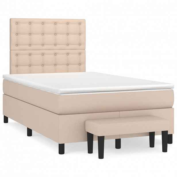 vidaXL Box spring postel s matrací cappuccino 120x190 cm umělá kůže