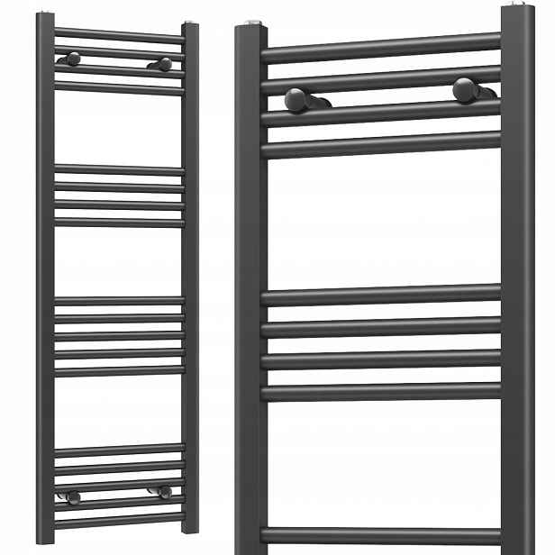 Koupelnový Radiátor Žebřík 400x1200 409W 18-ŽEBEREK Černý Slim 40x120cm