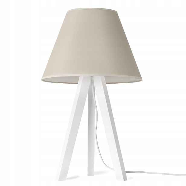 Noční Lampa Stolní Lampa Trojnožka Dřevěná S Stínítkem Kašmírový Kužel