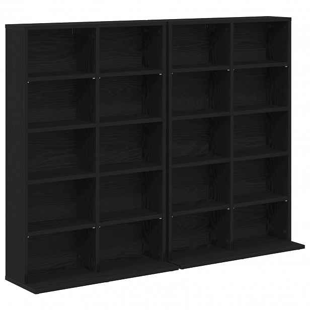 vidaXL CD skříň 2 ks Černý dub 65 x 23,5 x 97,5 cm Kompozitní dřevo