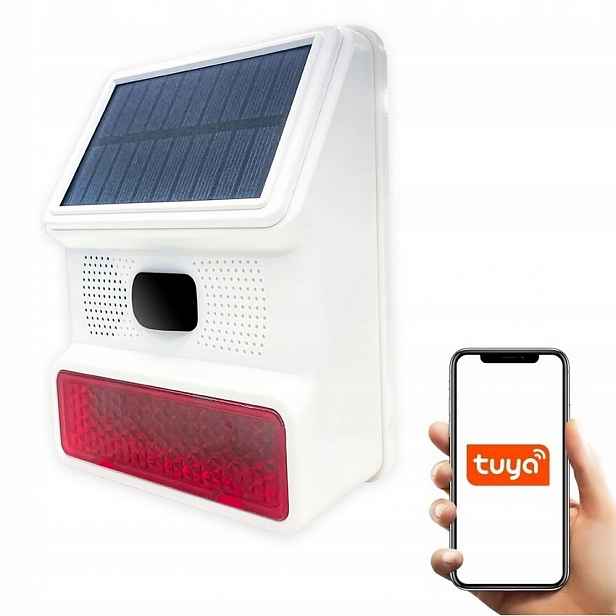 Solární Siréna Alarm 100DB Pir Senzor Tuya Smart WiFi