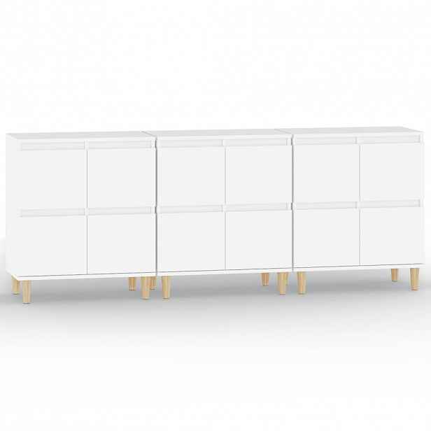 vidaXL Příborníky 3 ks bílé 60 x 35 x 70 cm kompozitní dřevo