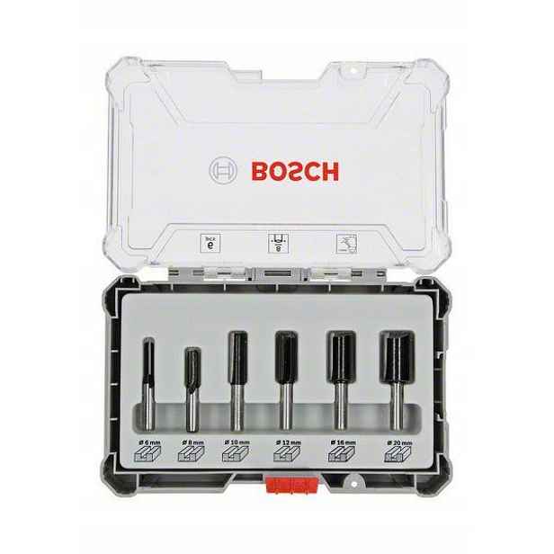 Bosch Sada Rovných Fréz 6 Ks. Úchyt 8mm