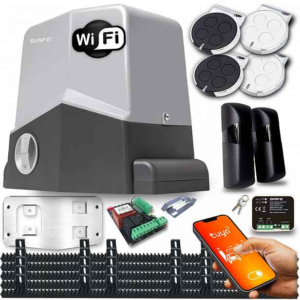 Pohon Pro Posuvnou Bránu 1000KG Wifi Tuya 5xlamelový 4x dálkové ovládání Automat Safe