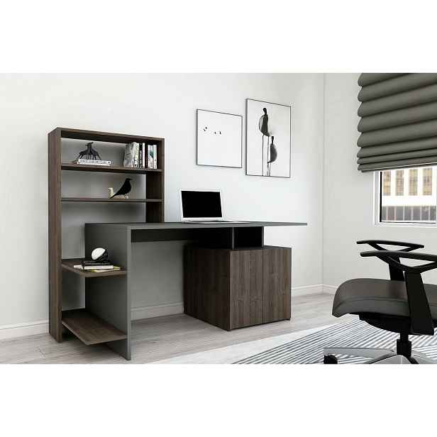 Pracovní stůl Melis Walnut and Anthracite