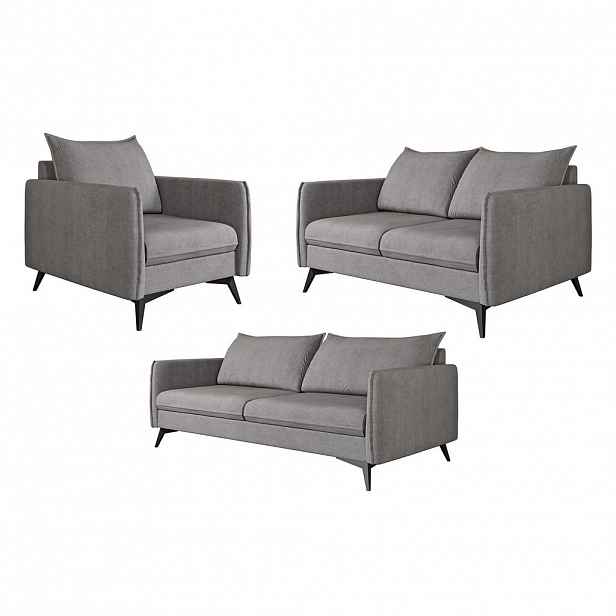 S-Style SEDACÍ SOUPRAVA 3+2+1 Pulse ze šedého luxusního mikrovlákna