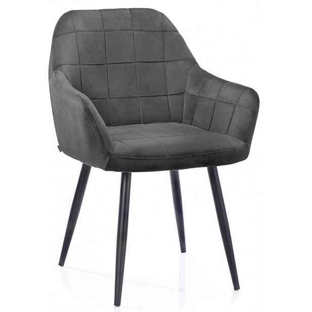 Šedé sametové jídelní křeslo STILLO