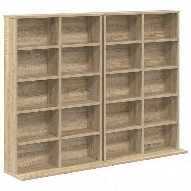 vidaXL CD skříň 2 ks Dub sonoma 65 x 23,5 x 97,5 cm Kompozitní dřevo