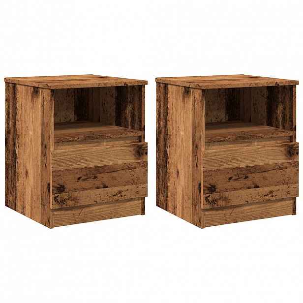 vidaXL Noční stolky 2 ks old wood 40 x 40 x 50 cm kompozitní dřevo