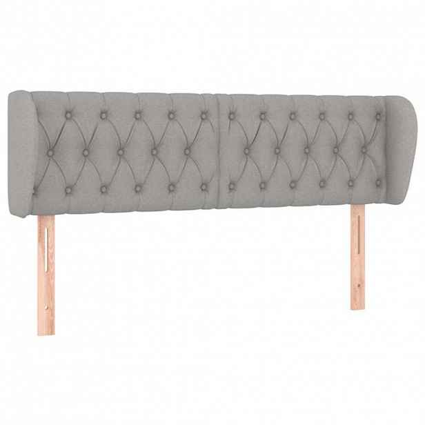 vidaXL Čelo postele typu ušák světle šedé 147x23x78/88 cm textil