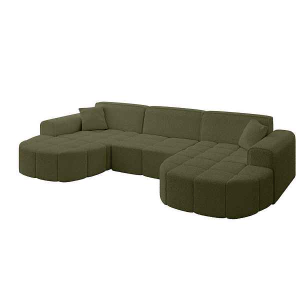 ALTDECOR SEDACÍ SOUPRAVA ve tvaru U LIVO-U1 315x173x79,5 Zelená Buklé