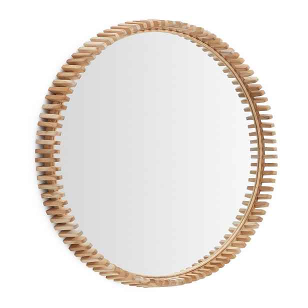 Nástěnné zrcadlo s dřevěným rámem ø 80 cm Polke – Kave Home