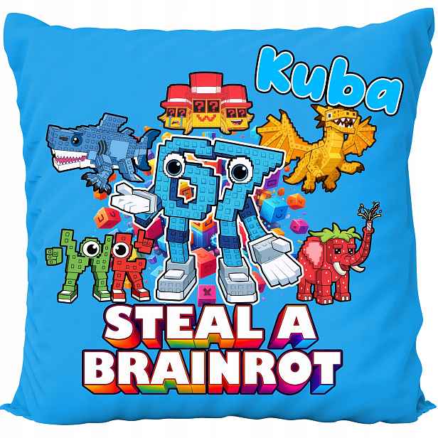 Polštář Modrý Brain Rot Roblox Game 67 Six Seven Dárek Jméno