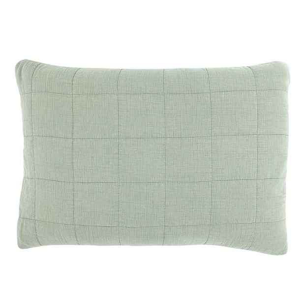 Zelený povlak na polštář s opraným vzhledem Aix Vintage verte – 60*40 cm Chic Antique