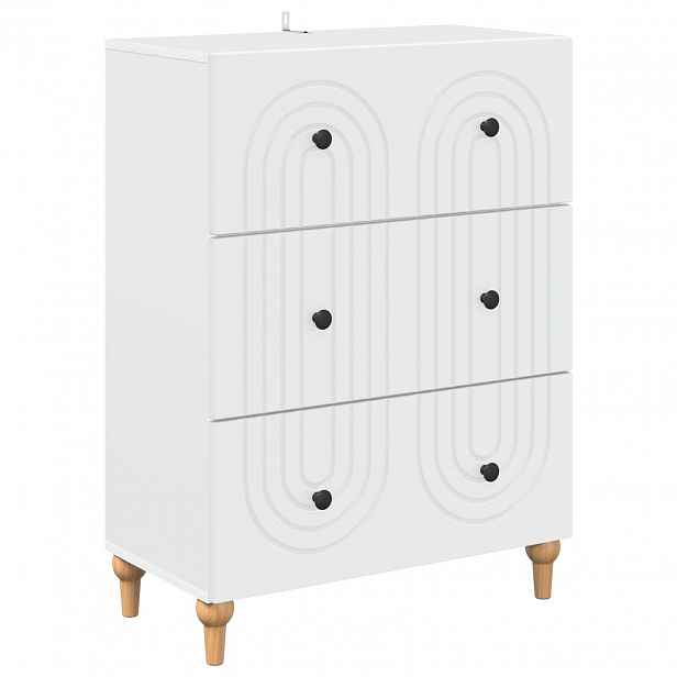 vidaXL Skříň se zásuvkami Bílá 66 x 34,5 x 90 cm Kompozitní dřevo