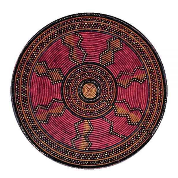 Kusový koberec Zoya 418 X kruh – na ven i na doma, 160x160 (průměr) kruh, červená, chodba / předsíň, Oriental Weavers