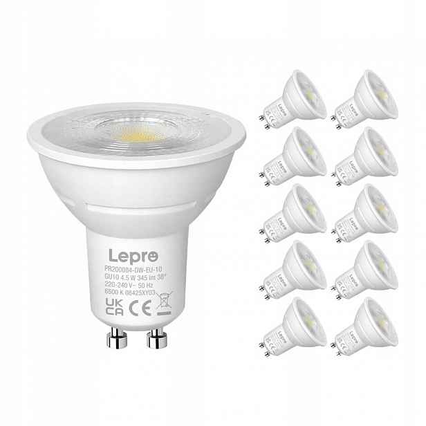 Led žárovka Lepro 200084-DW-EU-10 GU10 stmívatelná 4,5W 345lm 6500K 38 10