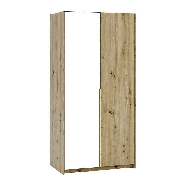 MASSENO ŠATNÍ SKŘÍŇ S OTOČNÝMI DVEŘMI THALIA, 100/204/58 cm 2dveřová se zrcadlem, dub Artisan