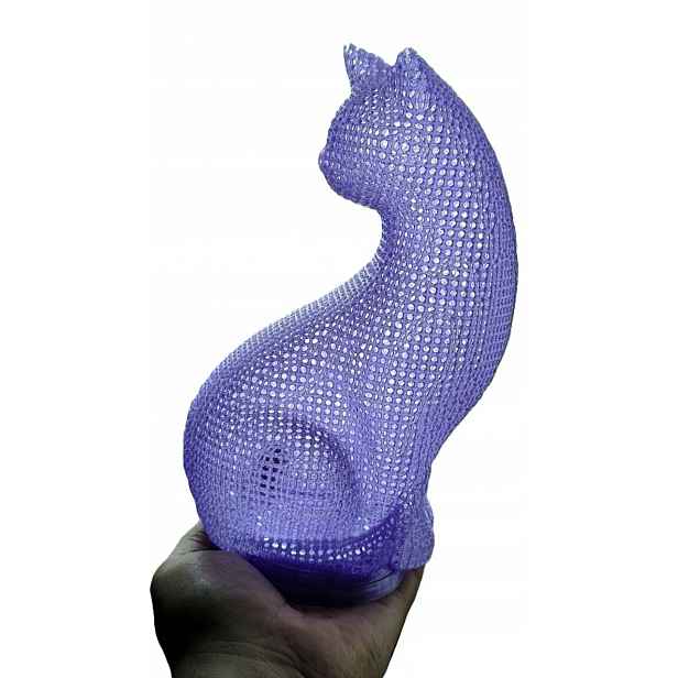 Noční Lampa Led Pro Děti Kočka Kotě 3D Rgb Dotyková Ažurová Dárek Pokoj