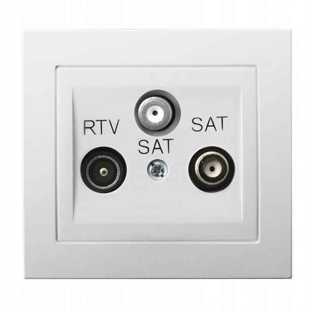 Ospel Bílý Sier – zásuvka Rtv-sat se dvěma Sat výstupy GPA-W2S/00