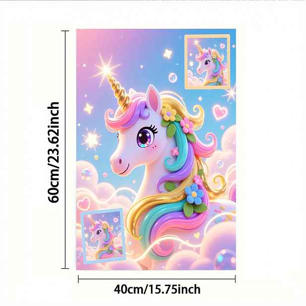 TEMU 2D Plochý, 1 ks 2 ks Ručník, Jednostranný Tisk, Obdélník 40×60 cm, Kreslený Jednorožec 2D , Měkký, Pohodlný, Odolný, Bez Zápachu, Vhodný do