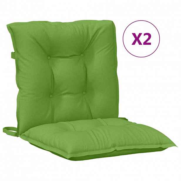 vidaXL Podušky na židli nízké opěradlo 2 ks zelená melanž 100x50x7 cm