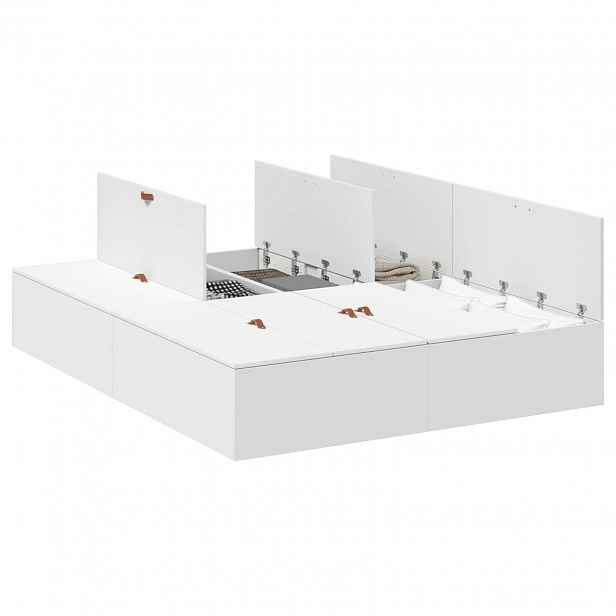 vidaXL Rám postele s úložným prostorem s úložištěm Bílá 150 x 200 cm