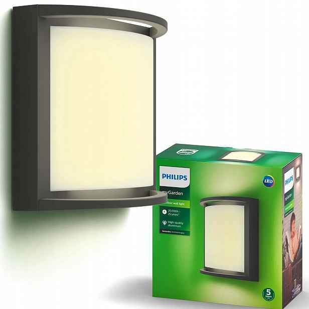 Zahradní Led lampa Fasádní nástěnné svítidlo Samondra 3,8W IP44 Antracit Philips