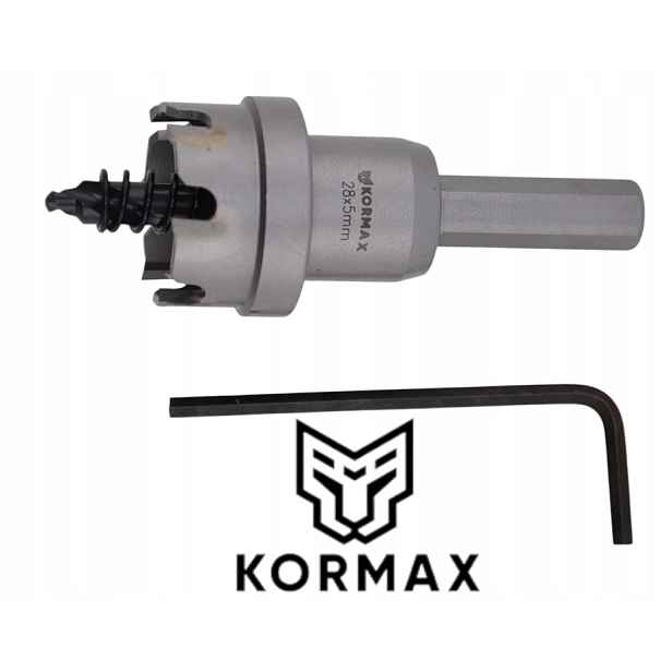 Děrovací Korunkový Vrták na kov 28 mm x 5 mm Tct karbidový jádrový vrták krátký Hd