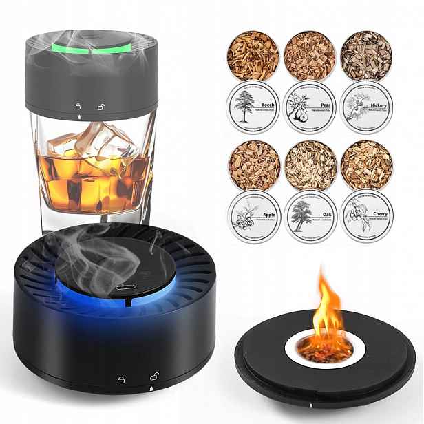 Sada Na Uzení Whisky Smoker Elektrický Dřevěný dárek pro něj