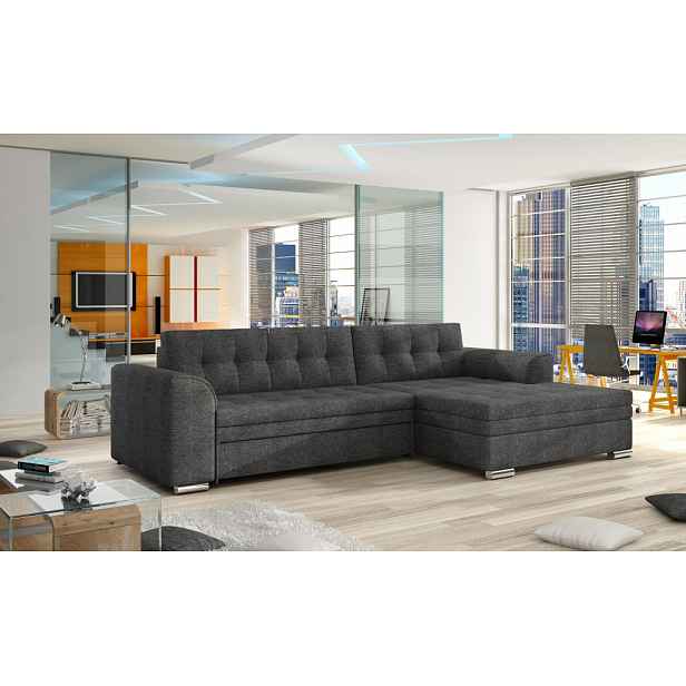 Sedací souprava Conforti Provedení: Pravá varianta, látka: Sawana 05 dark grey