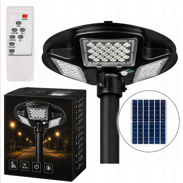 Solární Lampa Led 150 1500 W Zahradní Pouliční Lampa S Pohybovým Senzorem