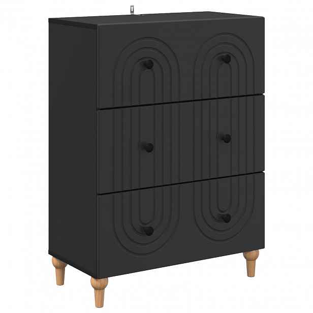 vidaXL Skříň se zásuvkami Černá 66 x 34,5 x 90 cm Kompozitní dřevo