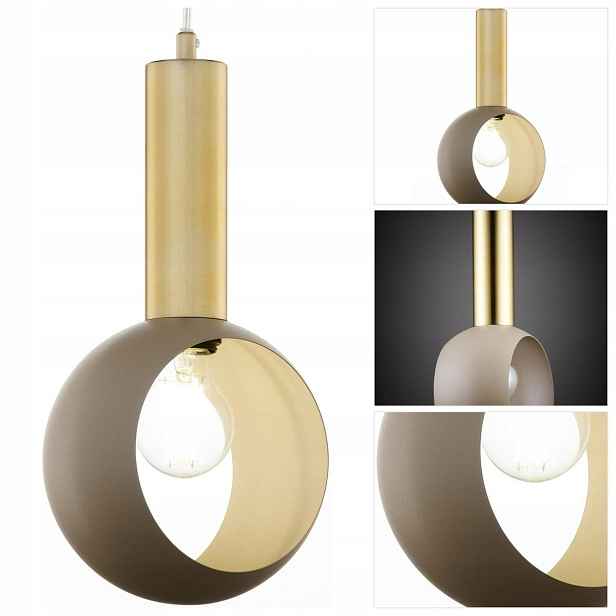 Závěsná béžová lampa Vitrum Gold s jemným světlem v obývacím pokoji Sigma Lighting