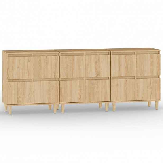 vidaXL Příborníky 3 ks dub sonoma 60 x 35 x 70 cm kompozitní dřevo