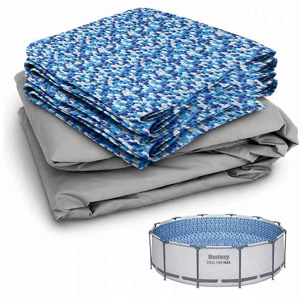 Bazénová vložka do vany Bestway Steel Pro Max 5616B šedá kulatá