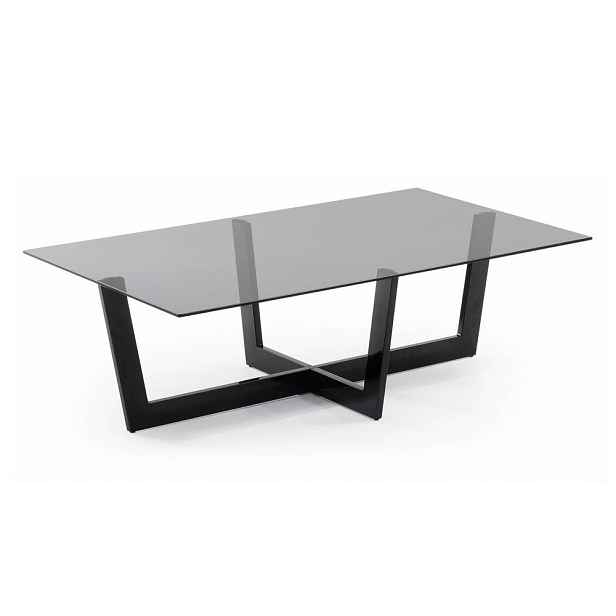 Černý konferenční stolek se skleněnou deskou 70x120 cm Plam – Kave Home